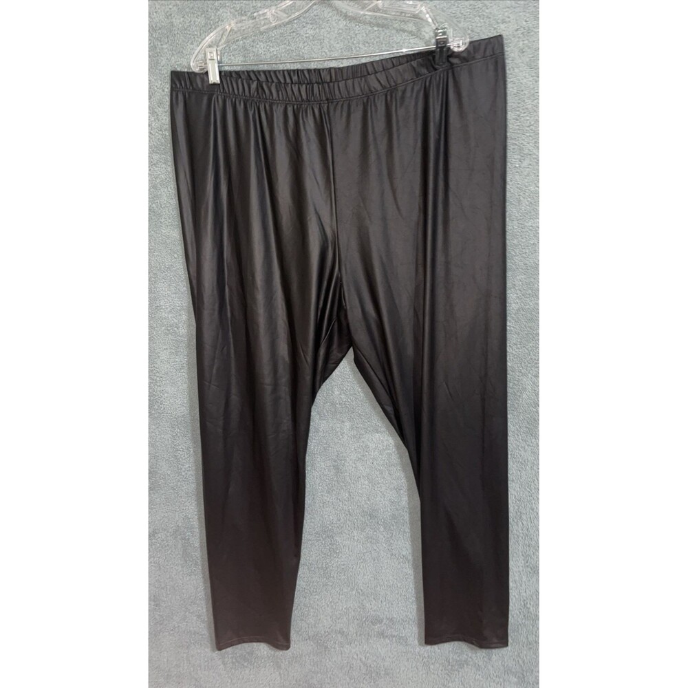 Torrid Leggings Womens 4X Black Faux Leather Pull On Stretch Pants Plus Size NWT